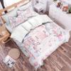 3Pcs Christmas Print Quilt Set Gingerbread House Pink Snowman Winter Bedding Soft Cozy Bedclothes Sweet Bedroom Decoration