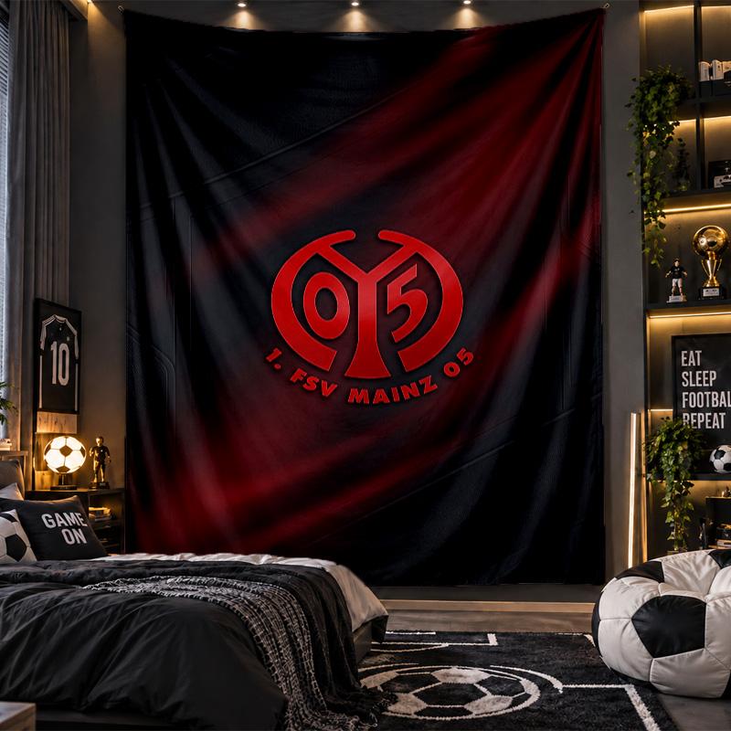 Wall Hanging Tapestry Mainz FC Print Cloth for Living Room Bedroom Home Decor