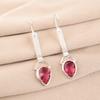 Pink Tourmaline Gemstone 925 Sterling Silver Jewelry Handcrafted Earrings 2.3" EE-166-7