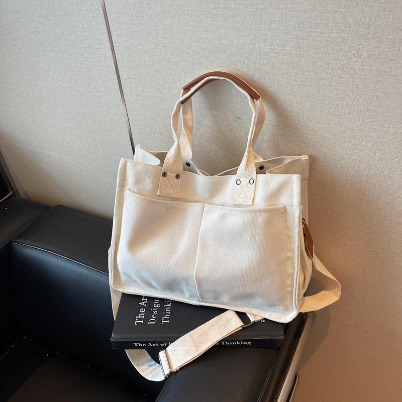 Простая холщовая сумка большой вместимости женская новая повседневная дорожная портативная сумка через плечо нишевая сумка-мессенджер