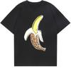 COTTON 100% Hot European and American Funny Banana Undress Short-sleeved Women's T-shirt Tops  Oversized T Shirt