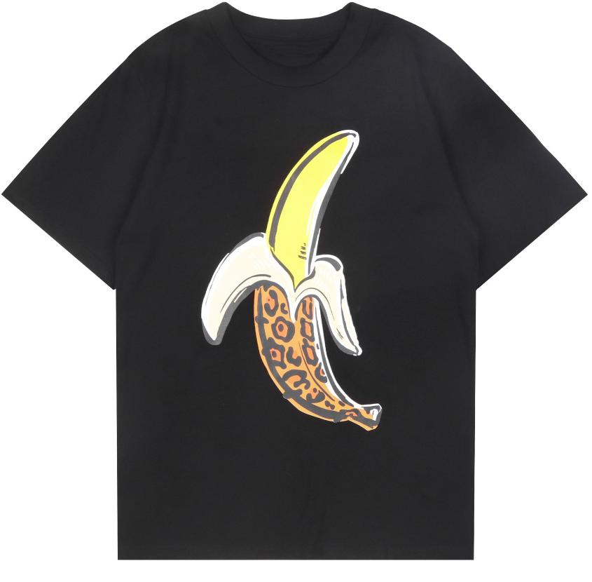 COTTON 100% Hot European and American Funny Banana Undress Short-sleeved Women's T-shirt Tops Oversized T Shirt