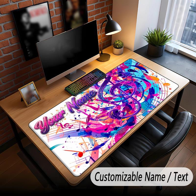 Music General Theme Custom Mouse Pad Personalized With Name Text Customized Desk Mat For Office Home Decor