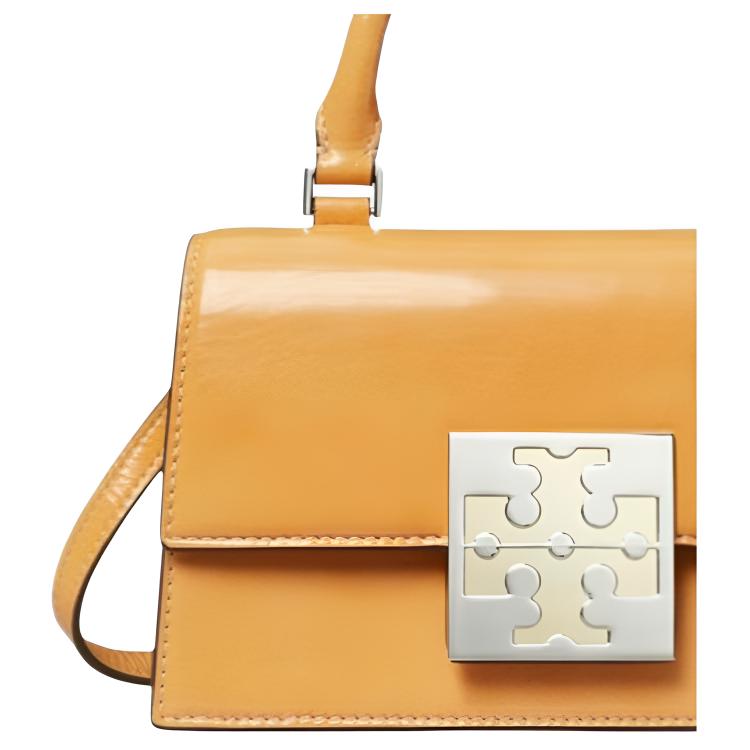 Tory Burch Bon Bon Metal Square Double T Logo Macaron Candy Color Flap Detachable Shoulder Strap Leather Mini Shoulder Crossbody Bag 153235-800