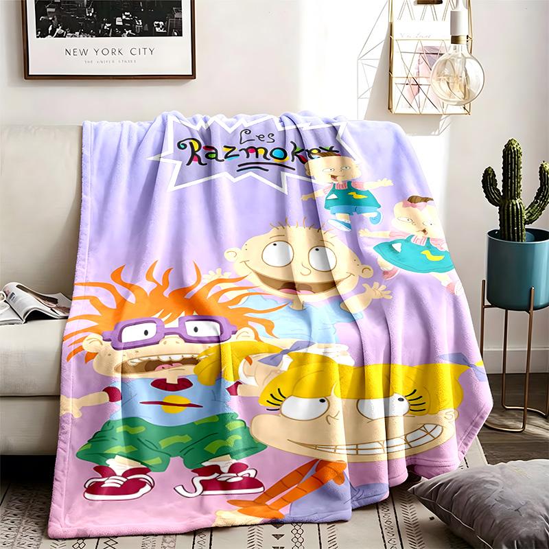 Rugrats Theme Blanket Suitable For The Sofa Camping And Travel Made Of Soft Flannel Material An Ideal Gift For Occasions Such As Birthday