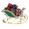 Rhinestone Large Sled And Christmas Gift Brooch Luxury Fashion Party Decoration Pin New Design 2023