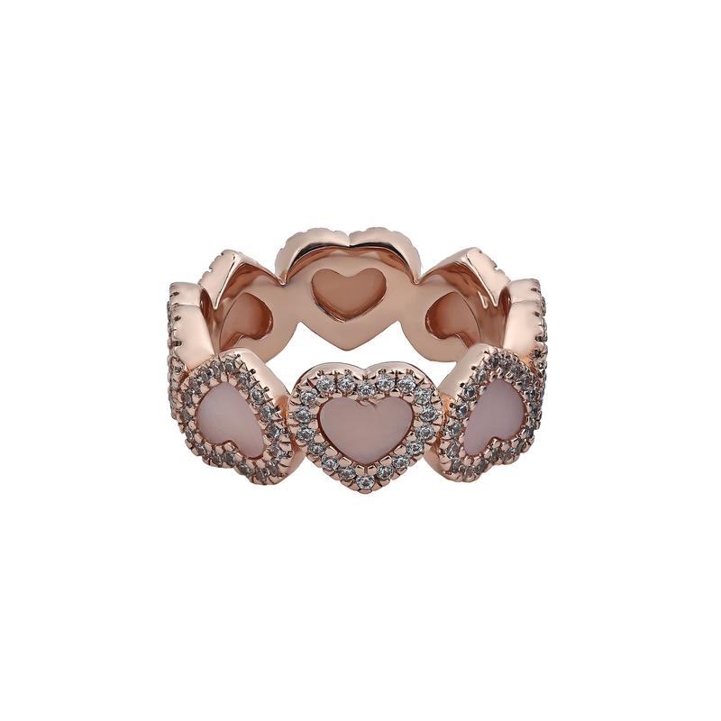 APM Monaco Love connects with temperament and design. Synthetic cubic zirconia ring. Women's model. Rose gold. p21646XNAC