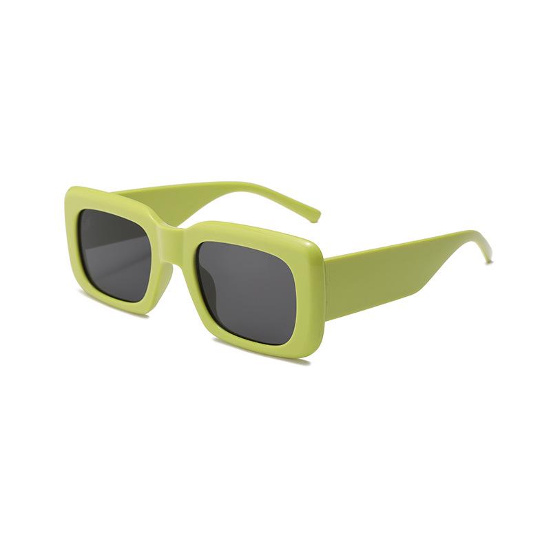New summer travel concave shape European and American sunglasses, thin fashion thick legs, large square frame, light blue sunglasses for women