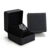 Black Frosted Leather Watch Case High-end Flip Jewelry Storage Box Men Wrist Watch Organizer Display Bracelet Packaging Box Bag