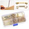 Pack of 100 Sawtooth Picture Hangers Bulk 100pcs Gold Sawtooth Hangers with 200pcs Screws for Picture Frame Painting