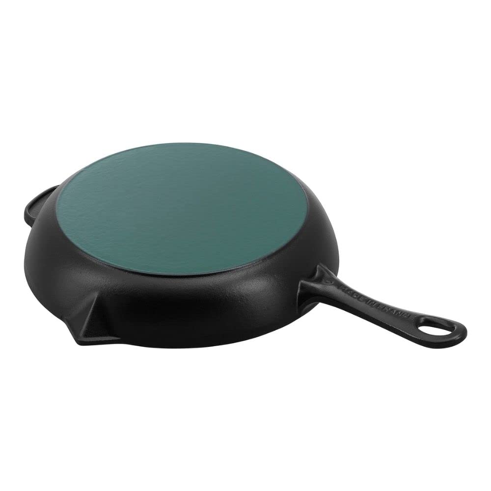 Staub Frying Pan 26cm Iron Enamel Oven Compatible IH Compatible Official Frying Pan with Cast Iron Handle "Round Black" [Japan Product] 40510-617