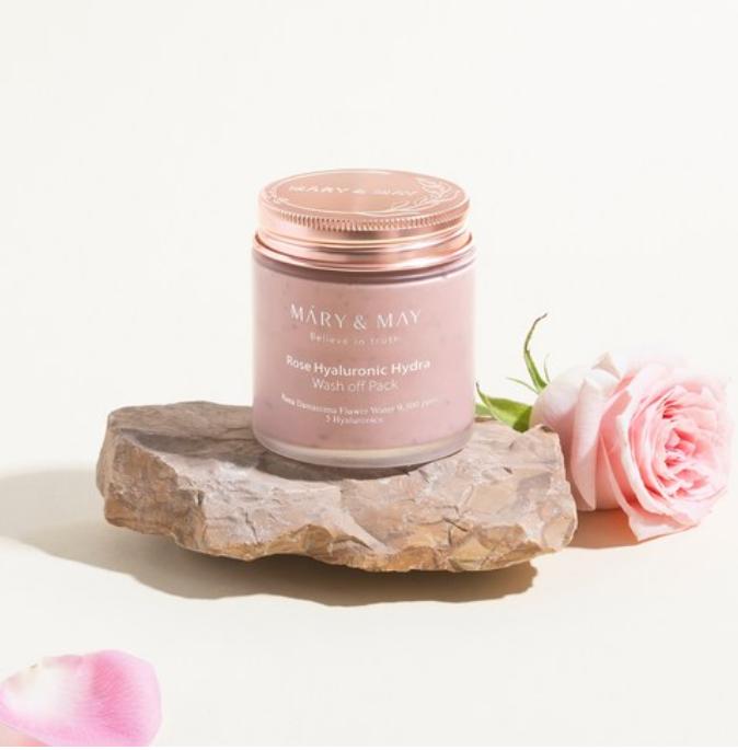 [Веганская красота] Mary&May Rose Hyaluronic Hydra Смываемая маска 125г