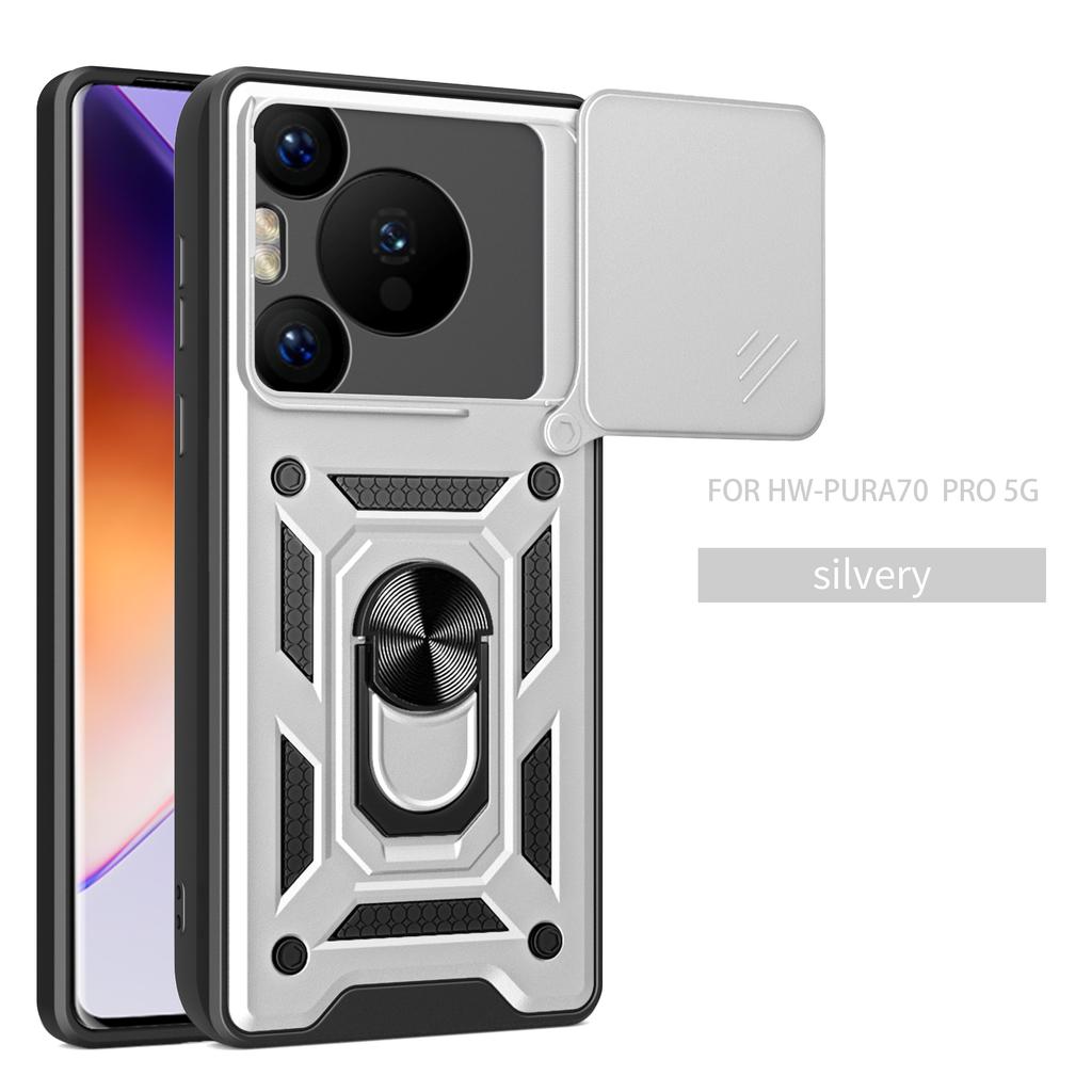 Чехол для Huawei Pura 80 Чехол для телефона Huawei Pura 80 Pro + Pura 80 Ultra Магнитное кольцо-держатель Бронированная задняя крышка со шторкой для защиты камеры