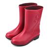 Women's Rain Shoes Medium Tube Water Shoes Fashion Warm Rain Boots Women's Cotton Water Boots Non-slip Work Rubber Shoes Car Wash Kitchen