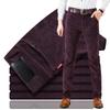 Men's Fall and Winter Mid-waist Stretch Commuter Pants Corduroy Straight Casual Pants