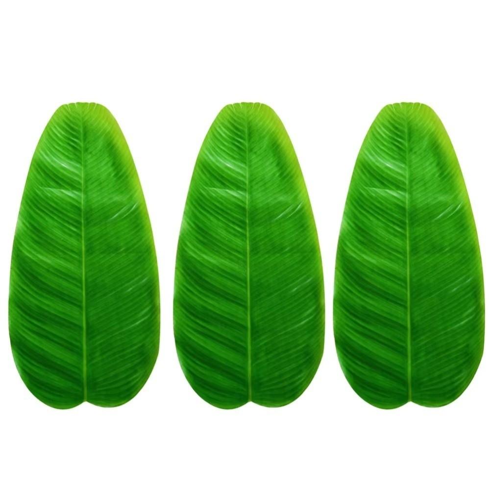 5Pcs Heat Resistant Artificial Banana Leaves Coasters Decor Waterproof Faux Lotus Leaf Anti Skid Simulation Table Mats