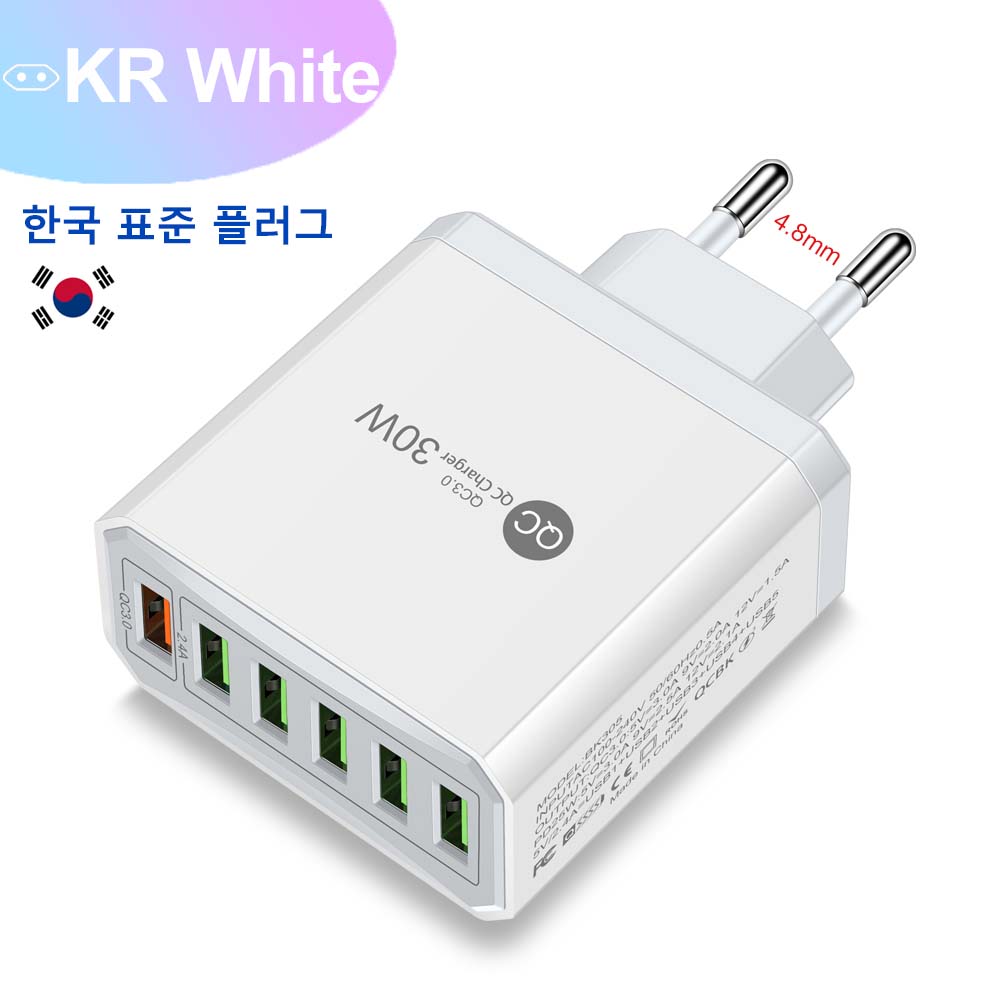 6 портов USB зарядное устройство QC3.0 универсальный быстрозарядный мобильный телефон быстрая зарядка настенный адаптер для iPhone Samsung Xiaomi