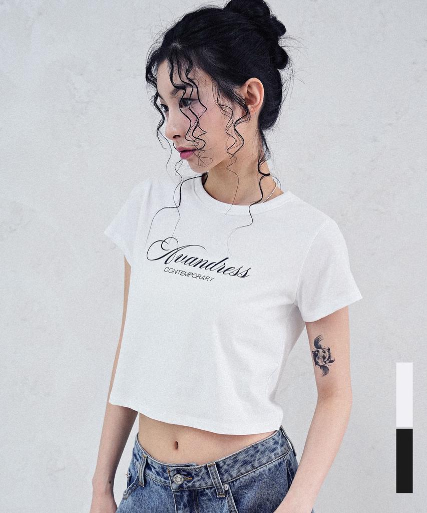 AVANDRESS Crew Crop Tee - 2Col