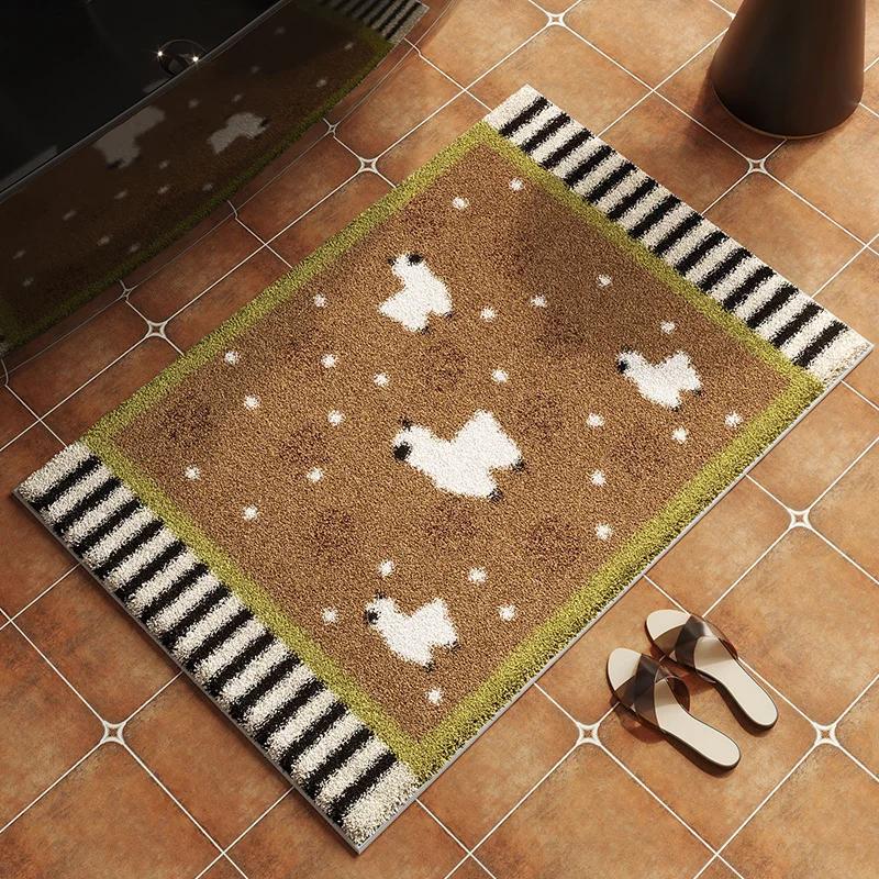 Non-Slip Absorbent Vintage Bath Mat For Bathroom Toilet Dirtproof Rug Home Decor