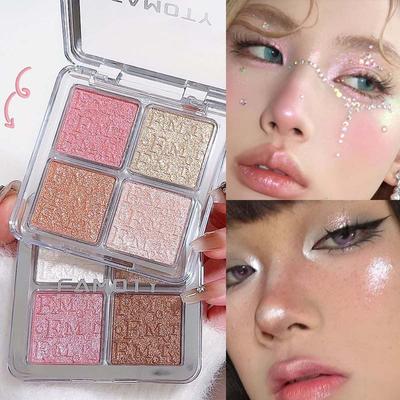 4 цвета Diamond Highlighter Powder Palette Glitter Face Contour Brighten Makeup Shimmer Illuminate Cosmetics
