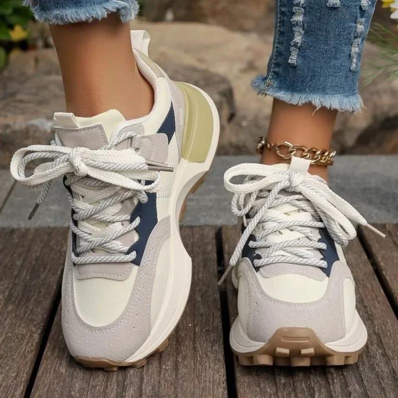 2024 Hot Sale Shoes for Women Lace Up Women's Vulcanize Shoes Outdoor Women Sneakers Mixed Colors Ladies Casual Sport Shoes