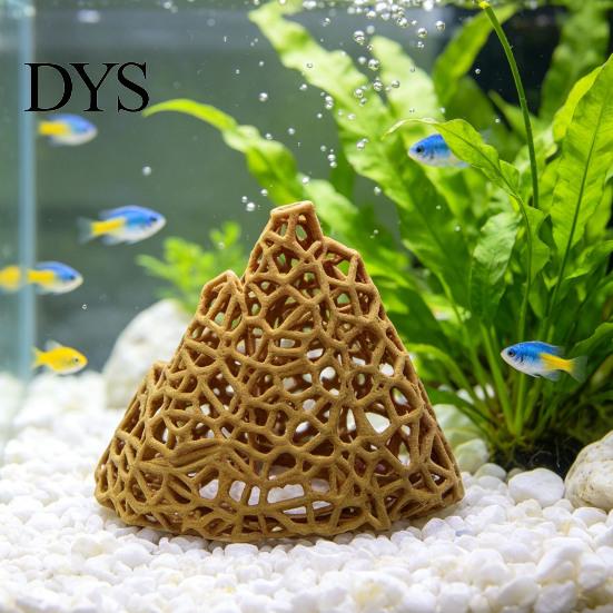 Пластиковый Декор Горы, Укрытие для Креветок в Аквариуме, Полая Гора 3D-Печати, Маленький Аквариум для Укрытия Петушка, Пещера-Укрытие