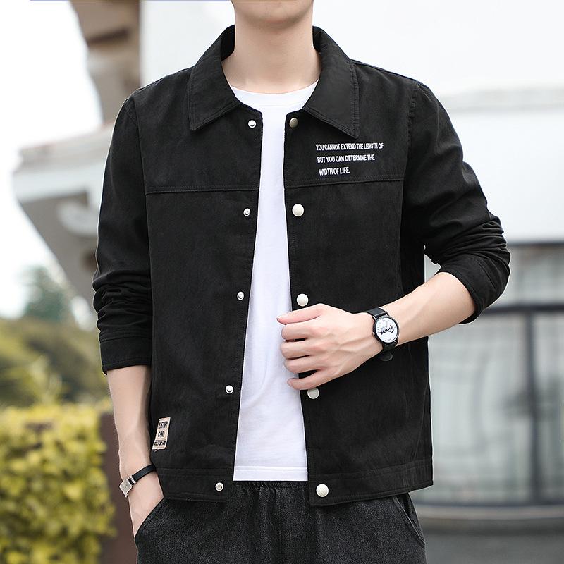 Куртки мужские осенние и зимние корейские стильные повседневные ретро-куртки с лацканами рабочие куртки осенние тонкие куртки