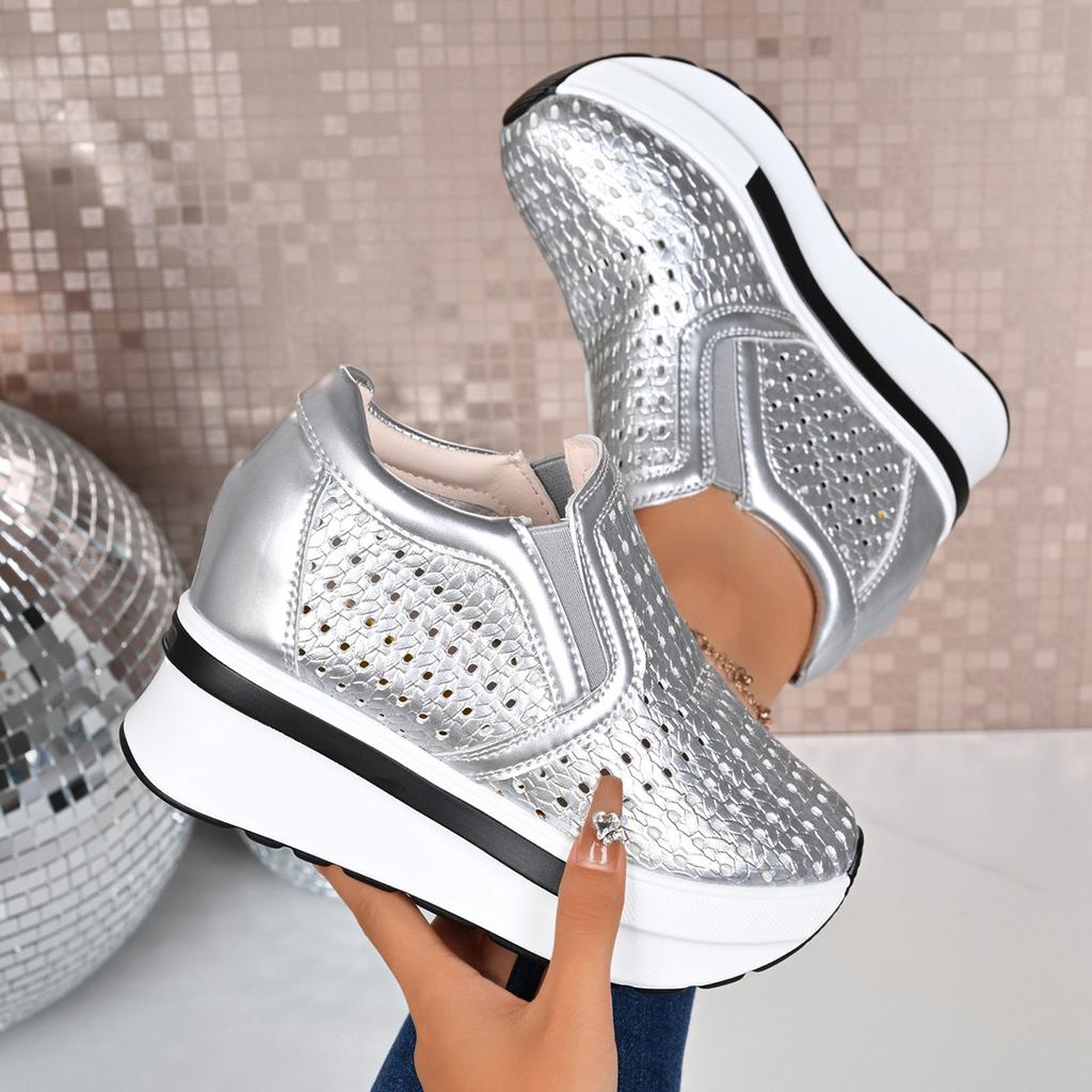 Модная обувь больших размеров для женщин 35-42 Осенняя мода Платформа Танкетка Слипоны Повседневная обувь Zapatos De Mujer Балетки Женская обувь