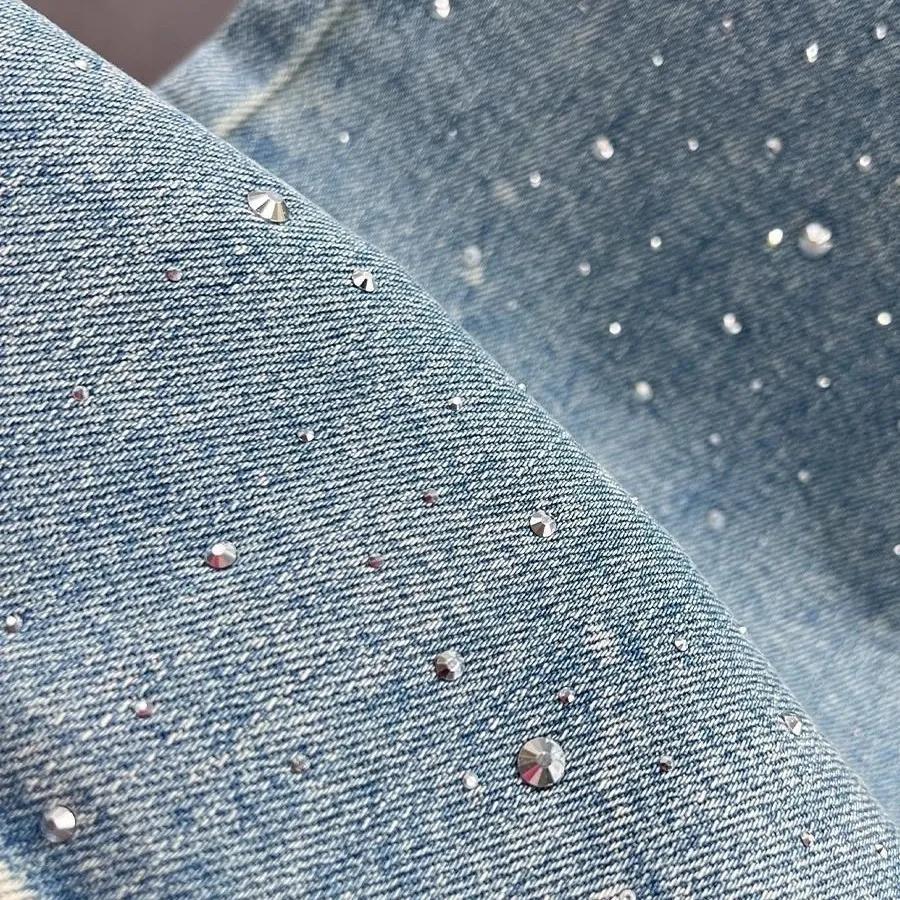 Весна-лето, подвеска, дизайн, высокая талия, выбеленные джинсы, женские свободные, утягивающие и подходящие ко всему прямые брюки