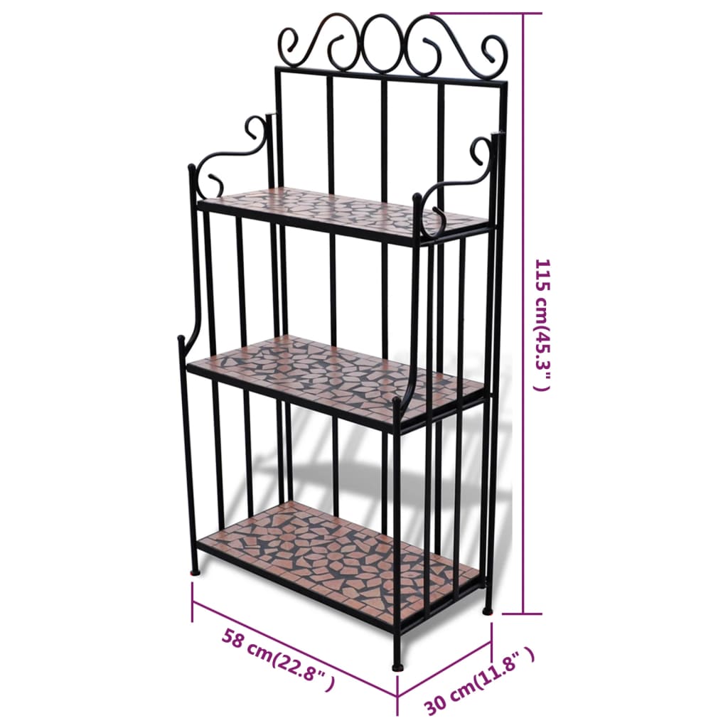 Plant Stand Mosaic Terracotta