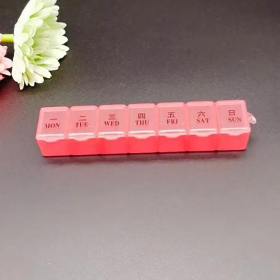 Портативная коробка для таблеток с дневным принтом, 7 независимых сеток, пыленепроницаемая, влагостойкая, прозрачная крышка, органайзер для таблеток, деловых поездок, путешествий на открытом воздухе