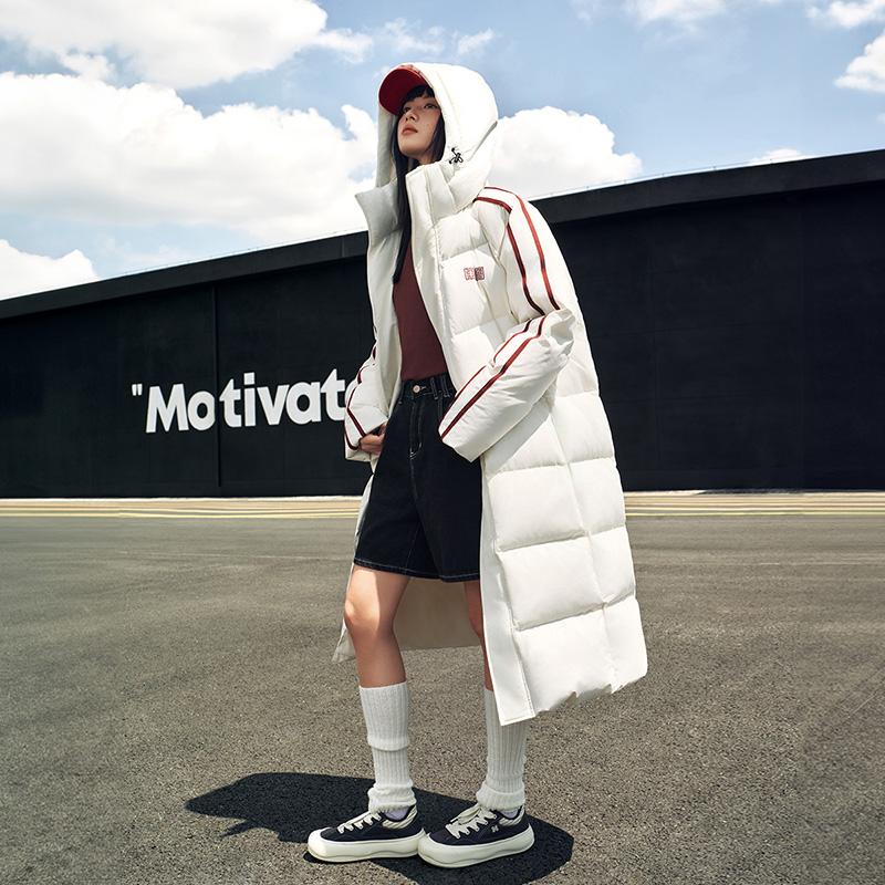 Anta Lifestyle Series свободный крой однотонный пуховик унисекс верхняя одежда цвета слоновой кости 972448901-1