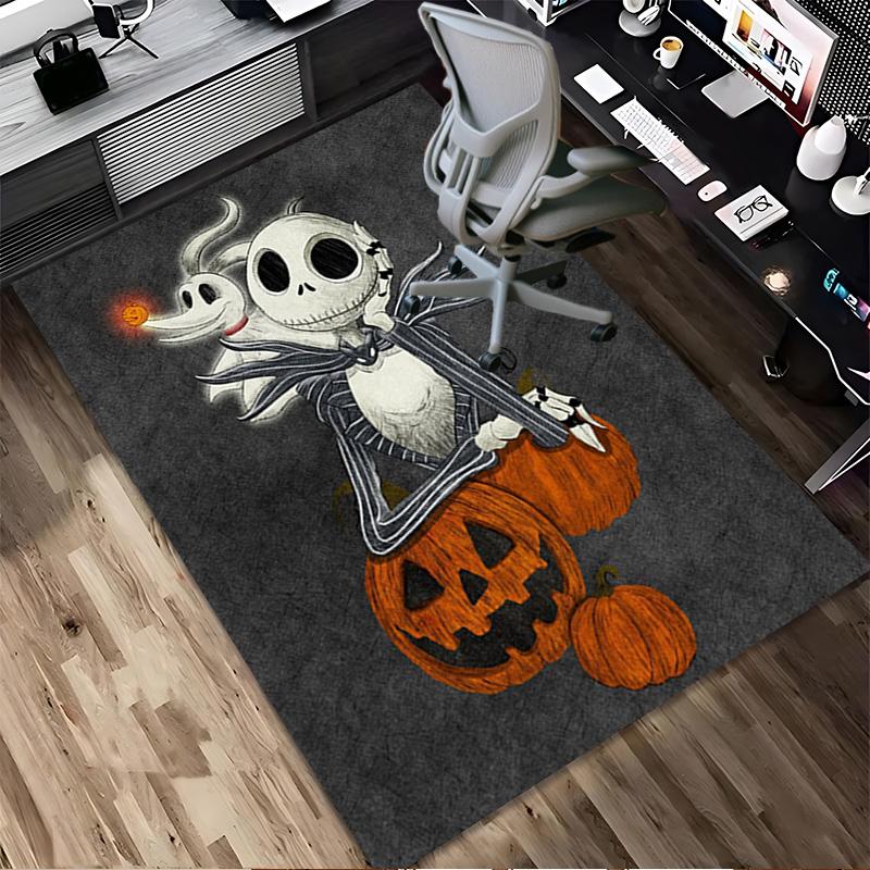 Jack Skellington'S Pumpkin Journey Living Room Non-Slip Area Rug Soft Carpet for Bedroom Game Playroom Sofa Office Home Decor Doormat Christmas Gift C
