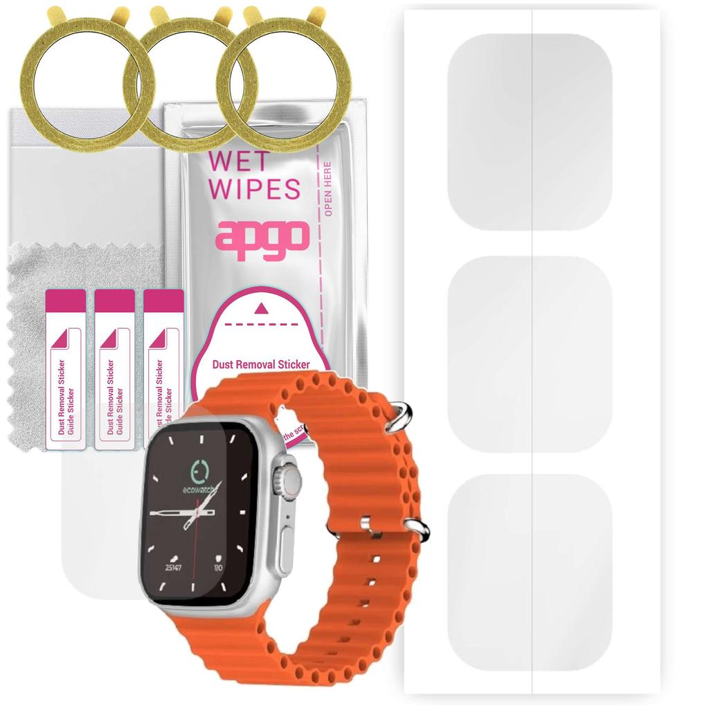 3 гидрогелевых защитных пленки apgo для Maxcom Ecowatch 2, гидрогелевая пленка, с позиционирующим слоем, простая установка