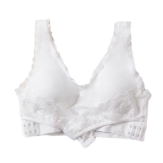 Women Bra Push Up Padded Wireless Shockproof Solid Color Lace Anti-sagging Soft Elastic Sport