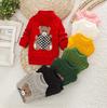 Autumn Winter Kids Sweaters Cartoon Bear Baby Boys Girls Crew Neck Knitted Sweater Tops
