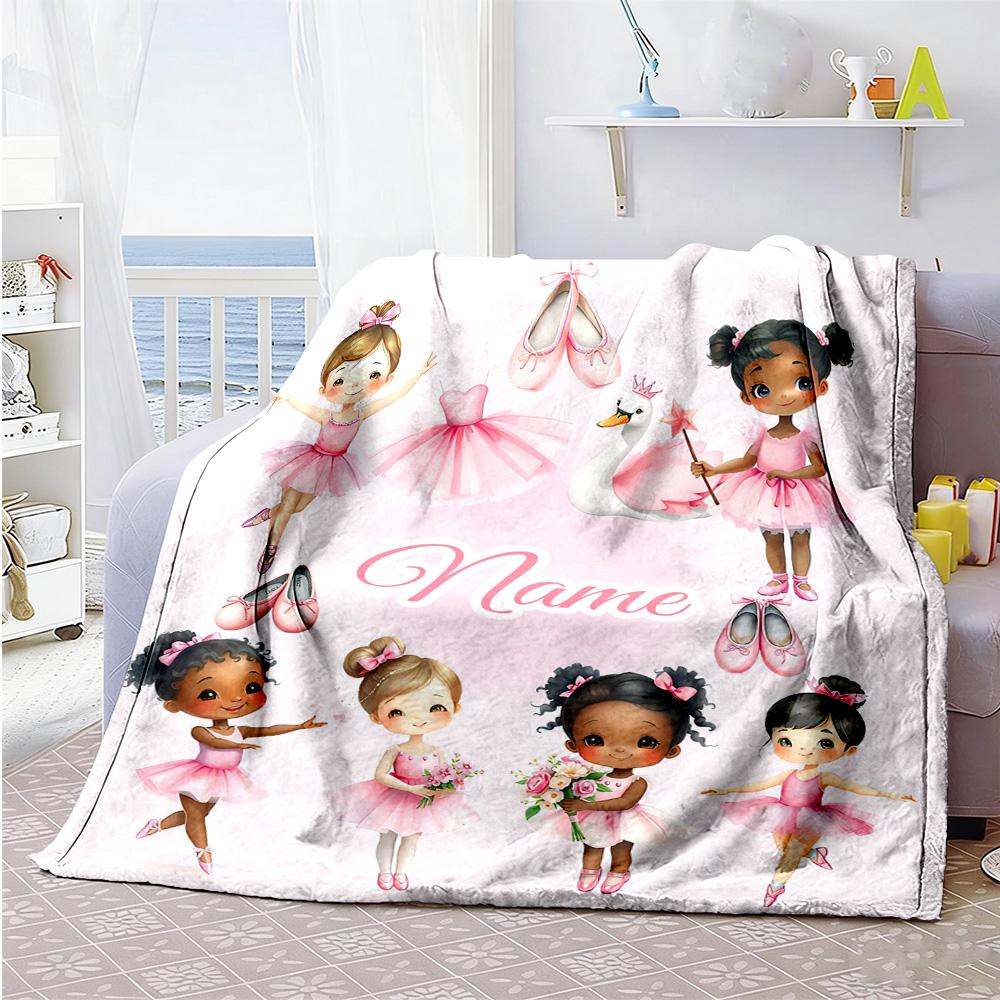 Girl Who Loves Customize Text Blanket Gift Customizable Blanket Comfortable Versatile for Nap Bedding Office Home Decor for All Occasions