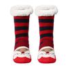 1 Pair Winter Floor Socks Thickened Fuzzy Plush Warmth Retention Christmas Print Leg Warmer Silicone Bottom Fall Winter Floor Socks Holiday Gift
