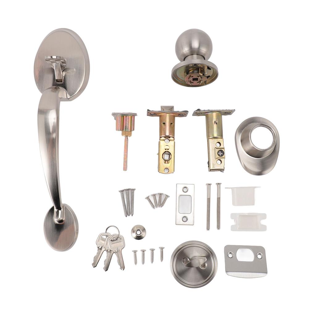 Комплект ручек для замка входной двери из цинкового сплава, устойчивый к ржавчине, стильный вид, надежная ручка для замка входной двери