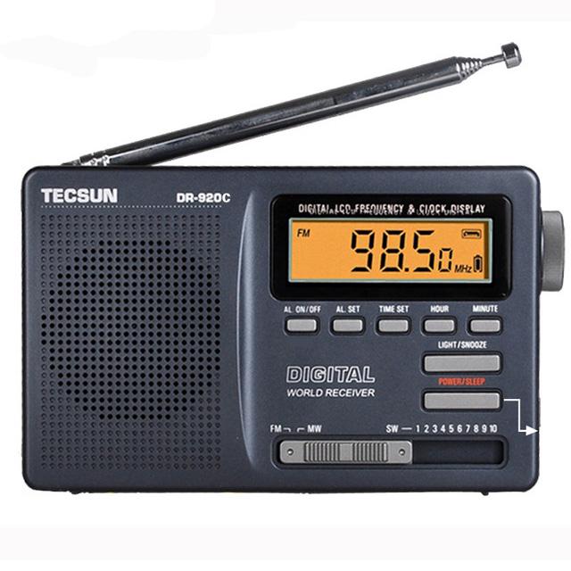 TECSUN DR-920C Цифровой FM-радио дисплей FM/MW/SW Многодиапазонное портативное радио FM: 76–108 МГц/MW: 525–1610 кГц/SW: 5,95–21,85 МГц Радио