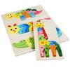 Cartoon Animal 3D Wooden Puzzle Baby Montessori Toys For Toddlers Early Learning Cognition Educational Jigsaw Toy