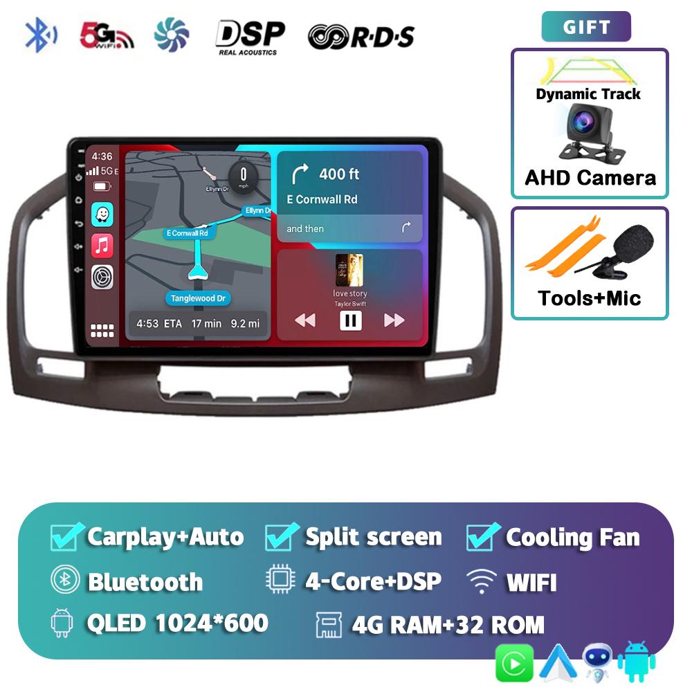 Android 14 Carplay Auto для Buick Regal Opel Insignia 2009 2010 2011 2012 2013 Автомобильный радиоприемник Мультимедийный проигрыватель Стерео GPS WIFI+4G BT