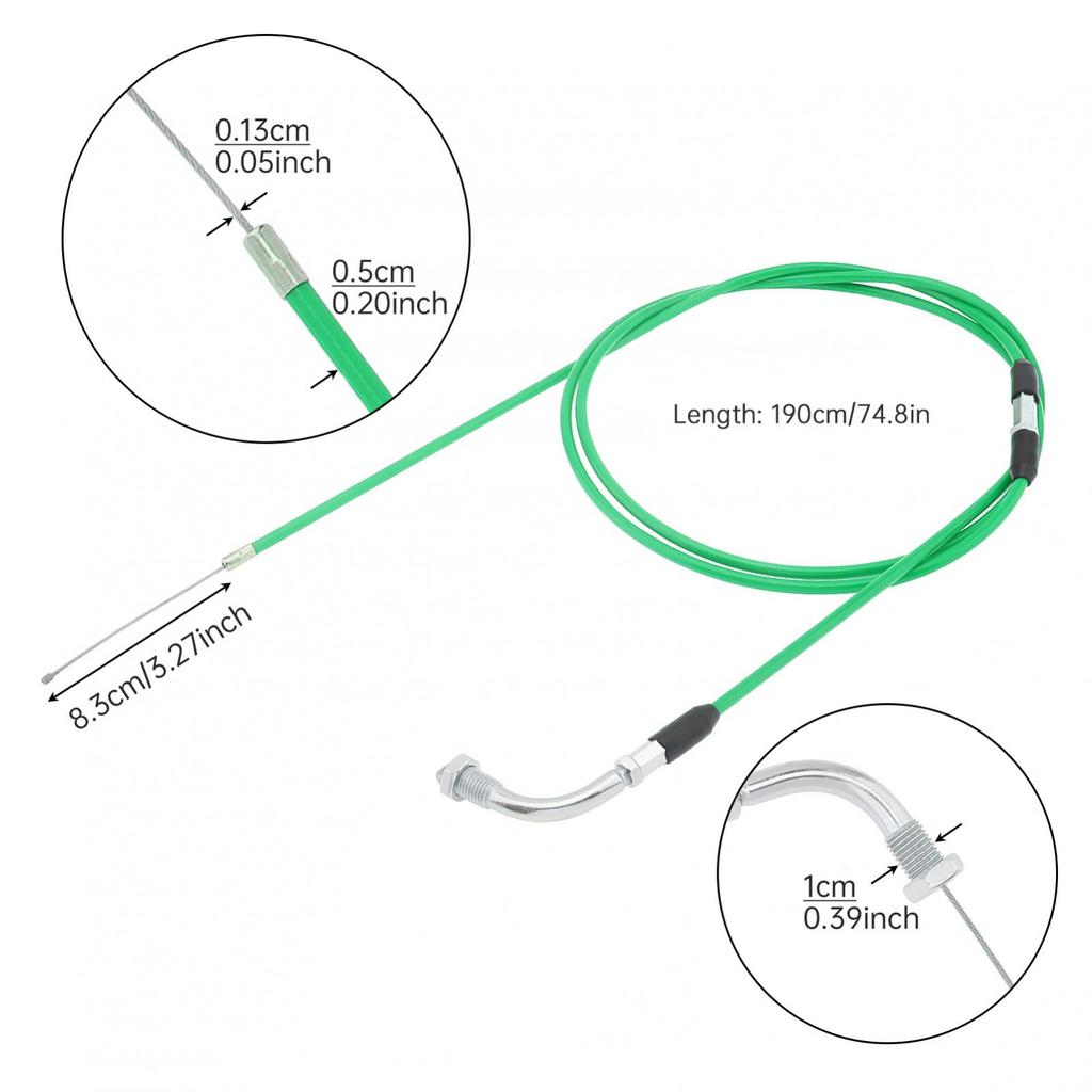 190cm Universal Durabled Motorcycle Throttle Cable Replacement Upgrade for Carburetor Bucket Adjustable Stainless Steel Line