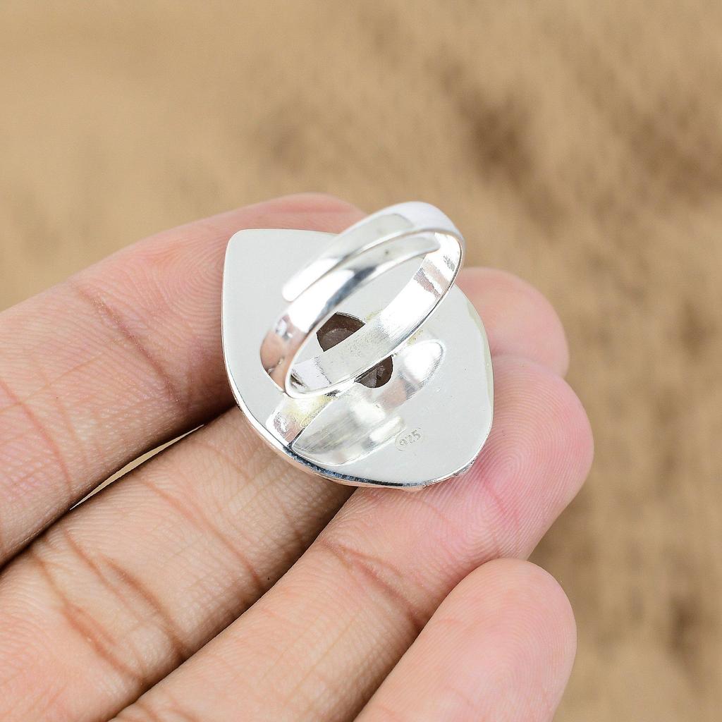 Natural Golden Rutile Gemstone Multi Stone Adjustable Ring 925 Silver For Girls