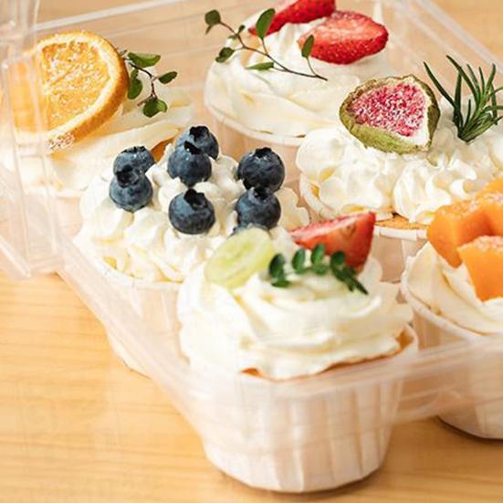 10Pcs Clear Cupcake Holders with Handle Lid Portable Cupcake Transport Rack Reusable Cake Carriers for Packaging 6 Slot Mini Desserts Box for