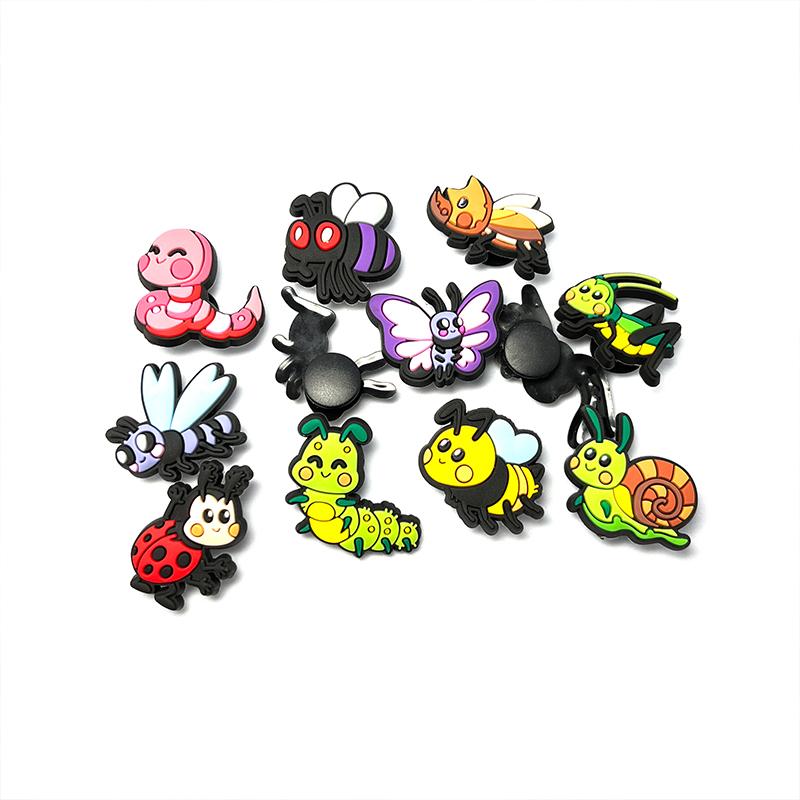 12шт милые насекомые серии ПВХ подвески для обуви для украшения обуви