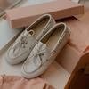 Женские мокасины из натуральной кожи высокого качества с круглым носком и мягкой подошвой на плоской подошве, дышащие женские повседневные туфли на шнуровке 2025
