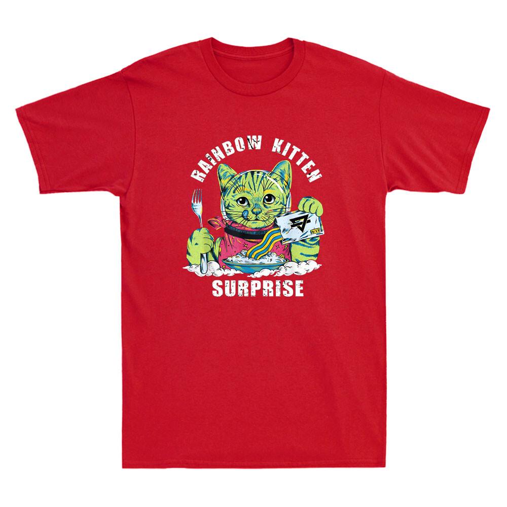 Cats Rainbow Kitten Surprise Funny Cat Eat Retro Animals Vintage Unisex's T-Shirt