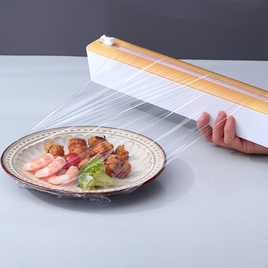 Диспенсер для пластиковой пленки с выдвижным резаком, регулируемый держатель рулона пищевой пленки 2 в 1, режущие инструменты, кухонные гаджеты