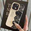 Чехол для телефона Deluxe Edition с узором из черного кружева и личи для iPhone 17 17Air 16E 15 14 13 11 12 16 Pro Max, противоударный, мягкий